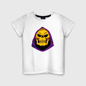 Детская футболка хлопок с принтом Skeletor в Белгороде, 100% хлопок | круглый вырез горловины, полуприлегающий силуэт, длина до линии бедер | he man | skeletor