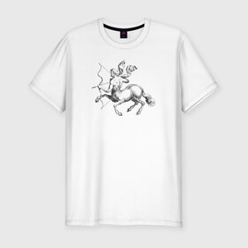 Мужская футболка премиум с принтом Стрелец в Белгороде, 92% хлопок, 8% лайкра | приталенный силуэт, круглый вырез ворота, длина до линии бедра, короткий рукав | знак зодиака | кентавр | стрелец