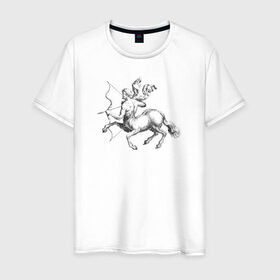 Мужская футболка хлопок с принтом Стрелец в Белгороде, 100% хлопок | прямой крой, круглый вырез горловины, длина до линии бедер, слегка спущенное плечо. | знак зодиака | кентавр | стрелец
