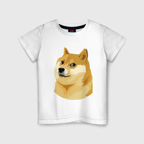 Детская футболка хлопок с принтом Doge в Белгороде, 100% хлопок | круглый вырез горловины, полуприлегающий силуэт, длина до линии бедер | such wow | вау | доги