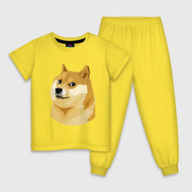 Детская пижама хлопок с принтом Doge в Белгороде, 100% хлопок |  брюки и футболка прямого кроя, без карманов, на брюках мягкая резинка на поясе и по низу штанин
 | such wow | вау | доги