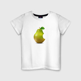 Детская футболка хлопок с принтом iPear в Белгороде, 100% хлопок | круглый вырез горловины, полуприлегающий силуэт, длина до линии бедер | (iphone) | груша | пародия | прикол | укус