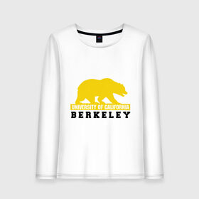 Женский лонгслив хлопок с принтом Беркли в Белгороде, 100% хлопок |  | bear | berkeley | беркли | институт | калифорния | медведь | студентам | университет