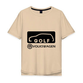 Мужская футболка хлопок Oversize с принтом Фольцваген гольф в Белгороде, 100% хлопок | свободный крой, круглый ворот, “спинка” длиннее передней части | golf | logo | volkswagen | гольф | логотип | фольцваген
