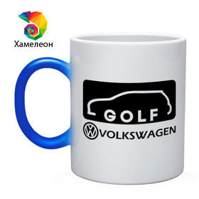 Кружка хамелеон с принтом Фольцваген гольф в Белгороде, керамика | меняет цвет при нагревании, емкость 330 мл | golf | logo | volkswagen | гольф | логотип | фольцваген
