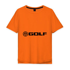 Мужская футболка хлопок Oversize с принтом Volkswagen Golf в Белгороде, 100% хлопок | свободный крой, круглый ворот, “спинка” длиннее передней части | Тематика изображения на принте: golf | logo | volkswagen | гольф | логотип | фольцваген
