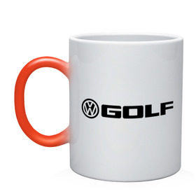 Кружка хамелеон с принтом Volkswagen Golf в Белгороде, керамика | меняет цвет при нагревании, емкость 330 мл | golf | logo | volkswagen | гольф | логотип | фольцваген