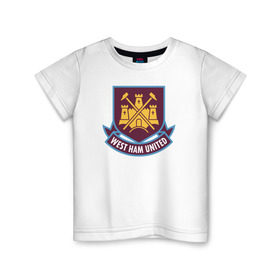 Детская футболка хлопок с принтом Вест Хэм, BPL, West Ham в Белгороде, 100% хлопок | круглый вырез горловины, полуприлегающий силуэт, длина до линии бедер | bpl | westham | вестхэм | новинка | отличные вещи для истинного болельщика вест хэмаwfc | футбол