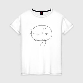 Женская футболка хлопок с принтом Котя мотя утипуся в Белгороде, 100% хлопок | прямой крой, круглый вырез горловины, длина до линии бедер, слегка спущенное плечо | kotik | кот | котенок | няша