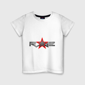 Детская футболка хлопок с принтом R7GE в Белгороде, 100% хлопок | круглый вырез горловины, полуприлегающий силуэт, длина до линии бедер | @ | r7ge | youtube | звезда | метал