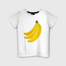 Детская футболка хлопок с принтом Бананас в Белгороде, 100% хлопок | круглый вырез горловины, полуприлегающий силуэт, длина до линии бедер | Тематика изображения на принте: банан