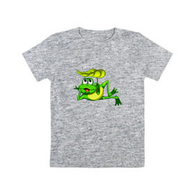 Детская футболка хлопок с принтом Лягушка в Белгороде, 100% хлопок | круглый вырез горловины, полуприлегающий силуэт, длина до линии бедер | Тематика изображения на принте: детская | детские | лягушка