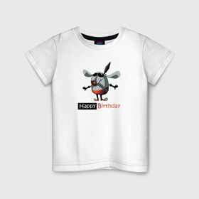 Детская футболка хлопок с принтом Вежливый мышонок в Белгороде, 100% хлопок | круглый вырез горловины, полуприлегающий силуэт, длина до линии бедер | happy birthday | день рождения | мышонок | подарок | спецназ | сюрприз