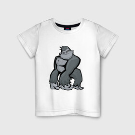 Детская футболка хлопок с принтом I am so cool! в Белгороде, 100% хлопок | круглый вырез горловины, полуприлегающий силуэт, длина до линии бедер | горилла | прикол