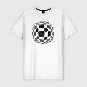 Мужская футболка премиум с принтом Illusion of volume в Белгороде, 92% хлопок, 8% лайкра | приталенный силуэт, круглый вырез ворота, длина до линии бедра, короткий рукав | 