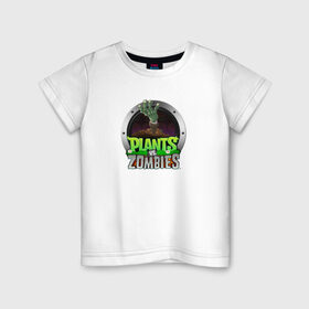 Детская футболка хлопок с принтом Plants vs Zombies в Белгороде, 100% хлопок | круглый вырез горловины, полуприлегающий силуэт, длина до линии бедер | растения против зомби
