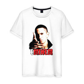 Мужская футболка хлопок с принтом Eminem, Еминем в Белгороде, 100% хлопок | прямой крой, круглый вырез горловины, длина до линии бедер, слегка спущенное плечо. | 
