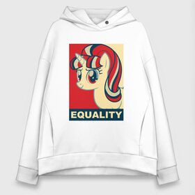 Женское худи Oversize хлопок с принтом Starlight Glimmer Equality в Белгороде, френч-терри — 70% хлопок, 30% полиэстер. Мягкий теплый начес внутри —100% хлопок | боковые карманы, эластичные манжеты и нижняя кромка, капюшон на магнитной кнопке | 5 season | 5 сезон | mlp | stirlight | равноправие | старлайт