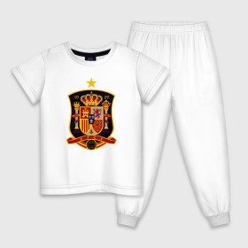 Детская пижама хлопок с принтом Spain National Football в Белгороде, 100% хлопок |  брюки и футболка прямого кроя, без карманов, на брюках мягкая резинка на поясе и по низу штанин
 | испания | футбол