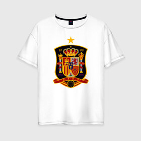 Женская футболка хлопок Oversize с принтом Spain National Football в Белгороде, 100% хлопок | свободный крой, круглый ворот, спущенный рукав, длина до линии бедер
 | Тематика изображения на принте: испания | футбол