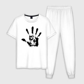 Мужская пижама хлопок с принтом Metallica (Pushead) в Белгороде, 100% хлопок | брюки и футболка прямого кроя, без карманов, на брюках мягкая резинка на поясе и по низу штанин
 | металлика