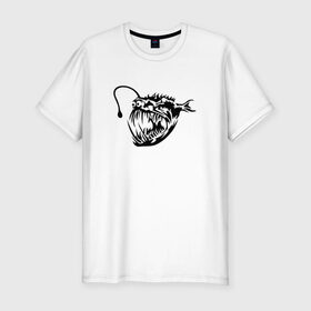 Мужская футболка премиум с принтом Глубоководная рыба в Белгороде, 92% хлопок, 8% лайкра | приталенный силуэт, круглый вырез ворота, длина до линии бедра, короткий рукав | 