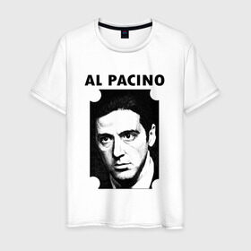 Мужская футболка хлопок с принтом Аль Пачино в Белгороде, 100% хлопок | прямой крой, круглый вырез горловины, длина до линии бедер, слегка спущенное плечо. | : кино | al pacino | аль пачино