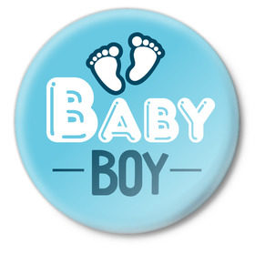 Значок с принтом Boy в Белгороде,  металл | круглая форма, металлическая застежка в виде булавки | Тематика изображения на принте: baby shower | boy | беременность | бэби шауэр | для беременных | мальчик | новорожденный | ножки | рождение