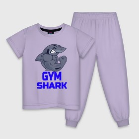 Детская пижама хлопок с принтом GymShark в Белгороде, 100% хлопок |  брюки и футболка прямого кроя, без карманов, на брюках мягкая резинка на поясе и по низу штанин
 | gymshark | gymsharkакула | shark