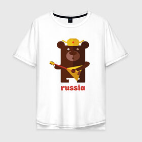 Мужская футболка хлопок Oversize с принтом Russia в Белгороде, 100% хлопок | свободный крой, круглый ворот, “спинка” длиннее передней части | russia | российа | я.русский