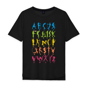 Мужская футболка хлопок Oversize с принтом Рок алфавит (без расшифровки) в Белгороде, 100% хлопок | свободный крой, круглый ворот, “спинка” длиннее передней части | Тематика изображения на принте: kiss | nirvana | ozzy | rock | алфавит | группы | рок