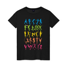 Женская футболка хлопок с принтом Рок алфавит (без расшифровки) в Белгороде, 100% хлопок | прямой крой, круглый вырез горловины, длина до линии бедер, слегка спущенное плечо | kiss | nirvana | ozzy | rock | алфавит | группы | рок