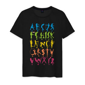 Мужская футболка хлопок с принтом Рок алфавит (без расшифровки) в Белгороде, 100% хлопок | прямой крой, круглый вырез горловины, длина до линии бедер, слегка спущенное плечо. | Тематика изображения на принте: kiss | nirvana | ozzy | rock | алфавит | группы | рок