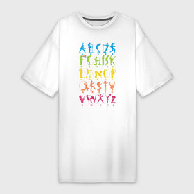 Платье-футболка хлопок с принтом Рок алфавит (без расшифровки) в Белгороде,  |  | kiss | nirvana | ozzy | rock | алфавит | группы | рок