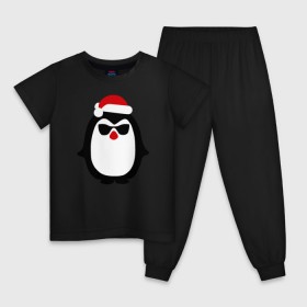Детская пижама хлопок с принтом Крутой пингвин дед мороз в Белгороде, 100% хлопок |  брюки и футболка прямого кроя, без карманов, на брюках мягкая резинка на поясе и по низу штанин
 | крутой пингвин дед морозкрутой пингвин дед мороз новый год