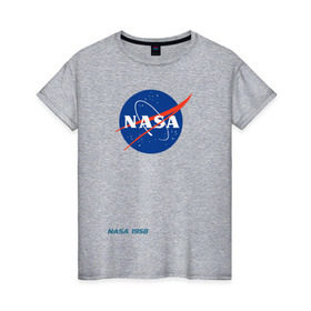 Женская футболка хлопок с принтом Nasa в Белгороде, 100% хлопок | прямой крой, круглый вырез горловины, длина до линии бедер, слегка спущенное плечо | space nasa galaxy hubble
