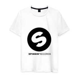 Мужская футболка хлопок с принтом Spinnin records в Белгороде, 100% хлопок | прямой крой, круглый вырез горловины, длина до линии бедер, слегка спущенное плечо. | house | spinnin | spinnin recors