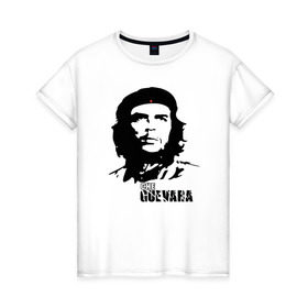 Женская футболка хлопок с принтом Эрнесто Че гевара в Белгороде, 100% хлопок | прямой крой, круглый вырез горловины, длина до линии бедер, слегка спущенное плечо | che guevara | революционер