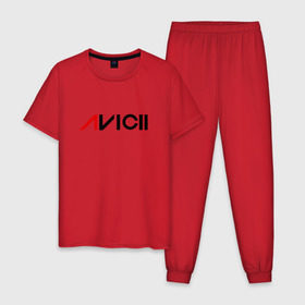 Мужская пижама хлопок с принтом Avicii в Белгороде, 100% хлопок | брюки и футболка прямого кроя, без карманов, на брюках мягкая резинка на поясе и по низу штанин
 | avici dj (house) house | avicii | авичи