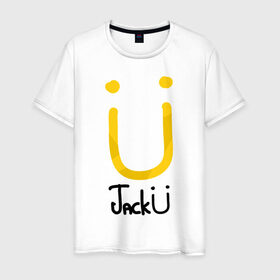 Мужская футболка хлопок с принтом Jack U в Белгороде, 100% хлопок | прямой крой, круглый вырез горловины, длина до линии бедер, слегка спущенное плечо. | diplo | house | jack u (diplo  skrillex) duet.jack u | skrillex