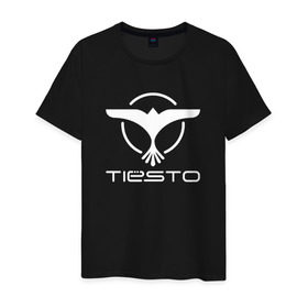 Мужская футболка хлопок с принтом Tiesto в Белгороде, 100% хлопок | прямой крой, круглый вырез горловины, длина до линии бедер, слегка спущенное плечо. | club life | house | tieso | tiesto (dj)   на темные основыdj