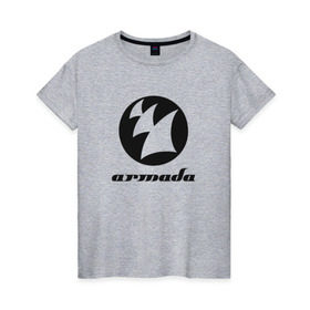 Женская футболка хлопок с принтом Armada Music в Белгороде, 100% хлопок | прямой крой, круглый вырез горловины, длина до линии бедер, слегка спущенное плечо | armada | armada music labelarmada music | trance