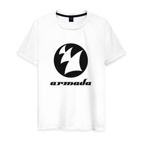 Мужская футболка хлопок с принтом Armada Music в Белгороде, 100% хлопок | прямой крой, круглый вырез горловины, длина до линии бедер, слегка спущенное плечо. | armada | armada music labelarmada music | trance