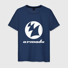 Мужская футболка хлопок с принтом Armada Music в Белгороде, 100% хлопок | прямой крой, круглый вырез горловины, длина до линии бедер, слегка спущенное плечо. | Тематика изображения на принте: armada music | armada music labelarmada | trance