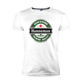 Мужская футболка премиум с принтом Hanneman в Белгороде, 92% хлопок, 8% лайкра | приталенный силуэт, круглый вырез ворота, длина до линии бедра, короткий рукав | Тематика изображения на принте: hannemanhanneman | slayer
