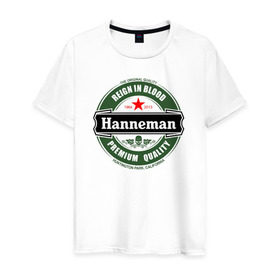 Мужская футболка хлопок с принтом Hanneman в Белгороде, 100% хлопок | прямой крой, круглый вырез горловины, длина до линии бедер, слегка спущенное плечо. | Тематика изображения на принте: hannemanhanneman | slayer