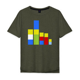 Мужская футболка хлопок Oversize с принтом Симпсоны кубики в Белгороде, 100% хлопок | свободный крой, круглый ворот, “спинка” длиннее передней части | the simpsons | барт | гомер | кубики | мардж | симпсоны