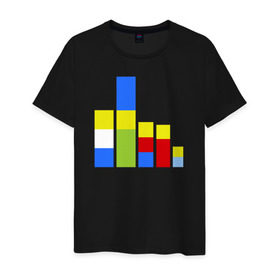 Мужская футболка хлопок с принтом Симпсоны кубики в Белгороде, 100% хлопок | прямой крой, круглый вырез горловины, длина до линии бедер, слегка спущенное плечо. | the simpsons | барт | гомер | кубики | мардж | симпсоны