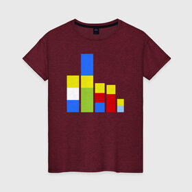 Женская футболка хлопок с принтом Симпсоны кубики в Белгороде, 100% хлопок | прямой крой, круглый вырез горловины, длина до линии бедер, слегка спущенное плечо | the simpsons | барт | гомер | кубики | мардж | симпсоны