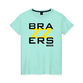 Женская футболка хлопок с принтом Brazzers Bros в Белгороде, 100% хлопок | прямой крой, круглый вырез горловины, длина до линии бедер, слегка спущенное плечо | brazzers